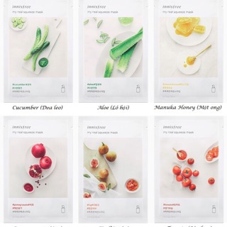 Combo mặt nạ giấy Innisfree My Real Squeeze Mask ( mẫu mới 2017 )