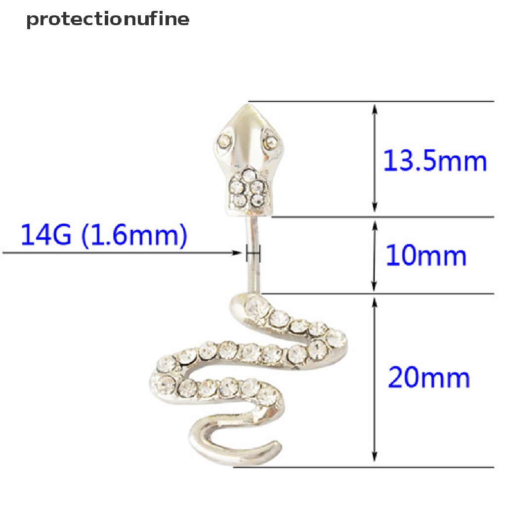 Khuyên Rốn Hình Rắn Bằng Thép Không Gỉ PR3VN Cho Nữ