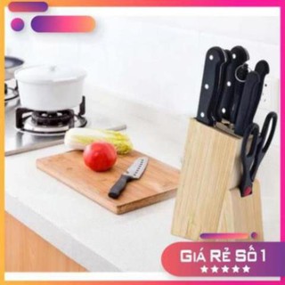 Bộ dao kéo làm bếp 7 món đa năng + Tặng kèm hộp khay gỗ - Bộ dao làm bếp