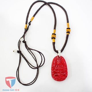 Dây chuyền phật Thiên Thủ Thiên Nhãn - bản mệnh tuổi Tý_ mặt đỏ + dây dù