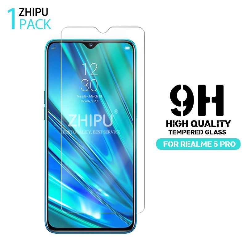 Kính cường lực Realme 5 Pro trong suốt, tặng giấy lau màn hình