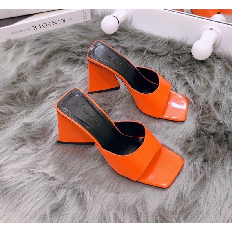 [Mã 154FASHIONSALE giảm 12% đơn 99K] GUỐC GÓT TAM GIÁC QUAI NGANG ĐỘC LẠ CAO 9CM