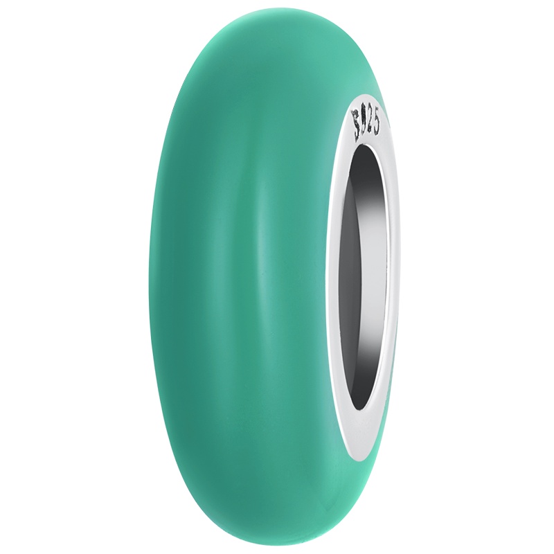 BAMOER Hạt Xâu Chuỗi Silicone Bạc 925 Màu Hồng / Xanh Lá / Tím Thời Trang Làm Trang Sức DIY