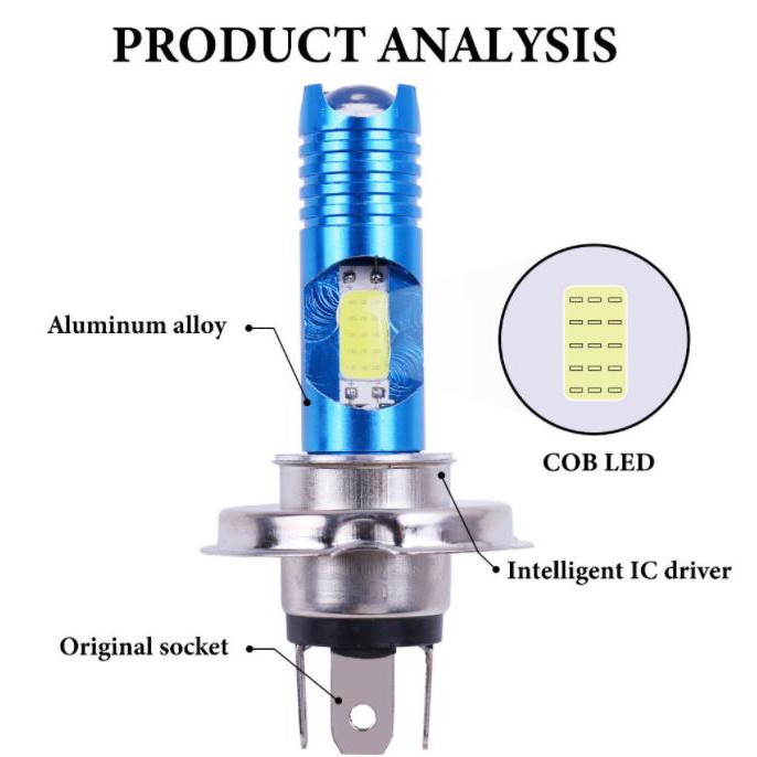 Đèn Pha Lymoyo H4 P15D Ba20D H6 H6M 30led Cob Led 8w + Rgb Dc12V