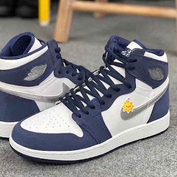 Giày air jordan 1 retro high midnight navy, giày sneaker jd xanh than cổ cao nam nữ full box-bill