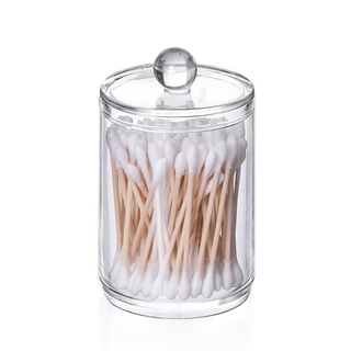 (Hàng Mới Về) Set 2 Hộp Đựng Bông Tẩy Trang Bằng Acrylic Hình Tròn Tiện Dụng Giá Đỡ