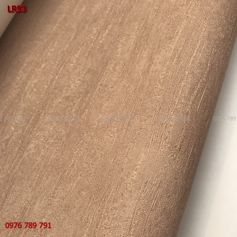 Giấy Dán Tường Trơn Xần Xước Tom Gỗ Màu Nâu LR53 Cho Phòng Thờ Lụa Không Keo Khổ 10m x 53cm