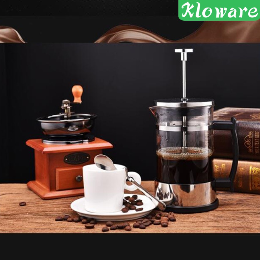 Máy Pha Cà Phê Kiểu Pháp Bằng Thủy Tinh Không Gỉ 350ml / 12oz # 1-2