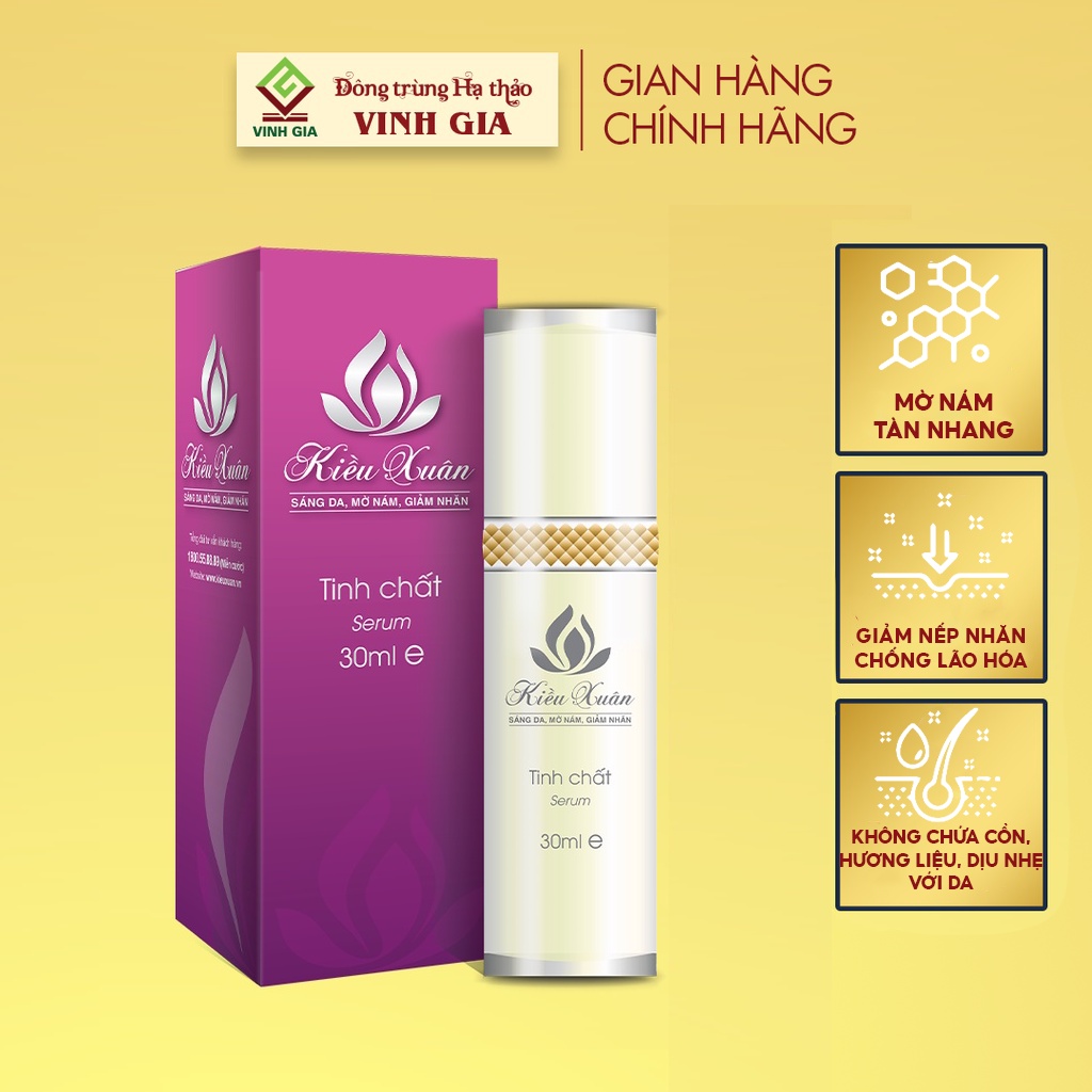 Tinh Chất Serum KIỀU XUÂN Giúp Trắng Da, Mờ Nám, Cung Cấp Ẩm Và Các Dưỡng Chất Cần Thiết Cho Da Dung Tích 30ml