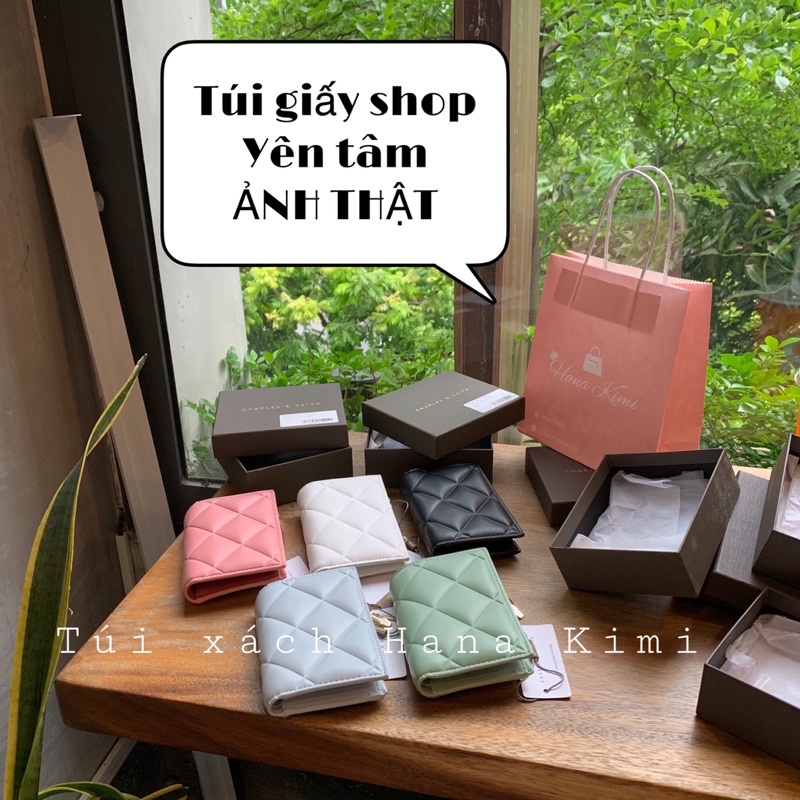 Ví bóp nữ mini gấp đôi trần ô FULL HỘP