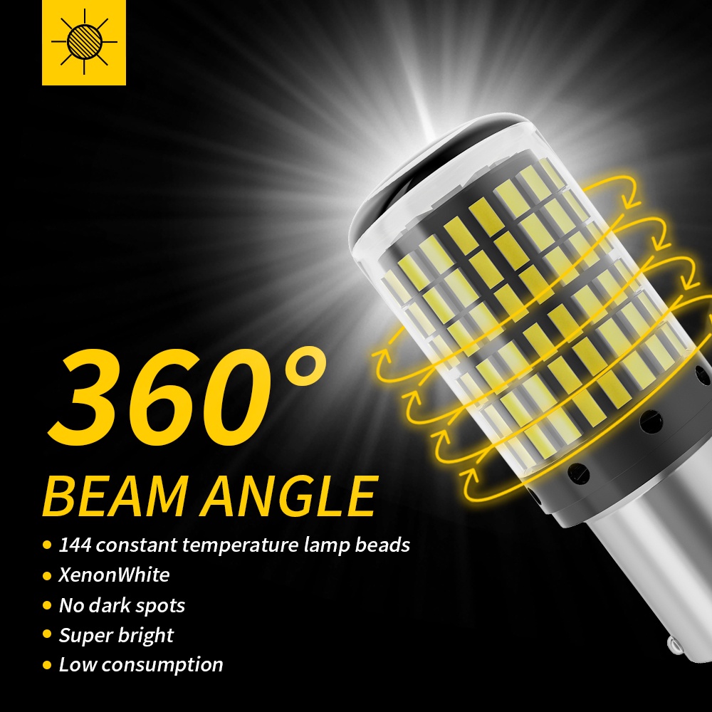 Set 2 Đèn LED Sương Mù 1156 BA15S BAU15S 1157 7440 7443 3014 144SMD Cho Xe Ô Tô