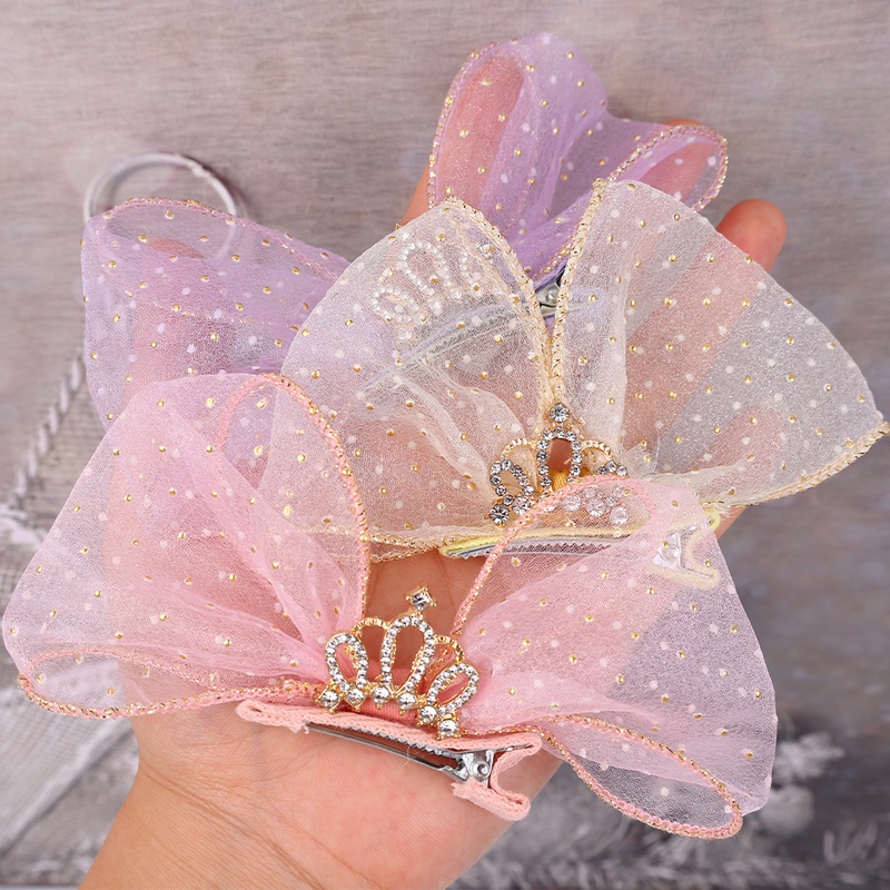 Kẹp Tóc Hình Vương Miện Đính Đá Lấp Lánh Thời Trang Cho Bé Gái