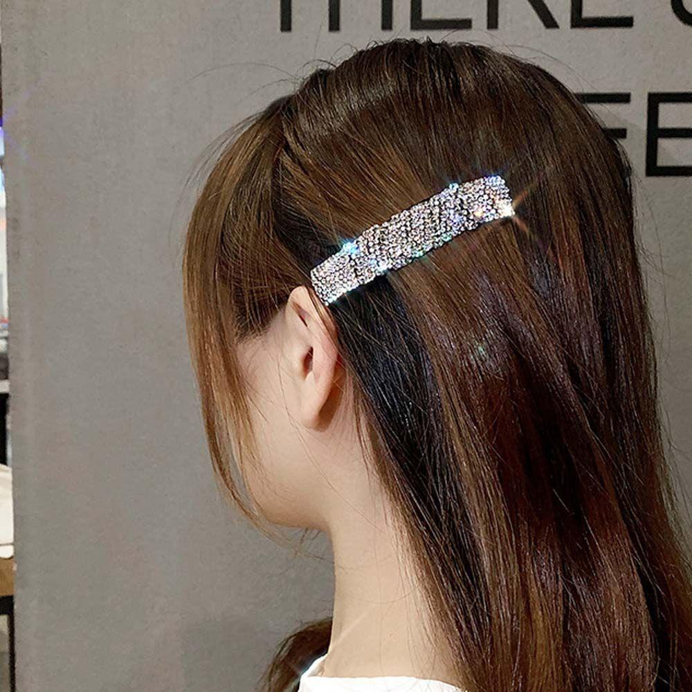 QQMALL Kẹp TóC HìNh Chữ NhậT ĐíNh Kim Cương Giả Dễ Thương Cho Nữ