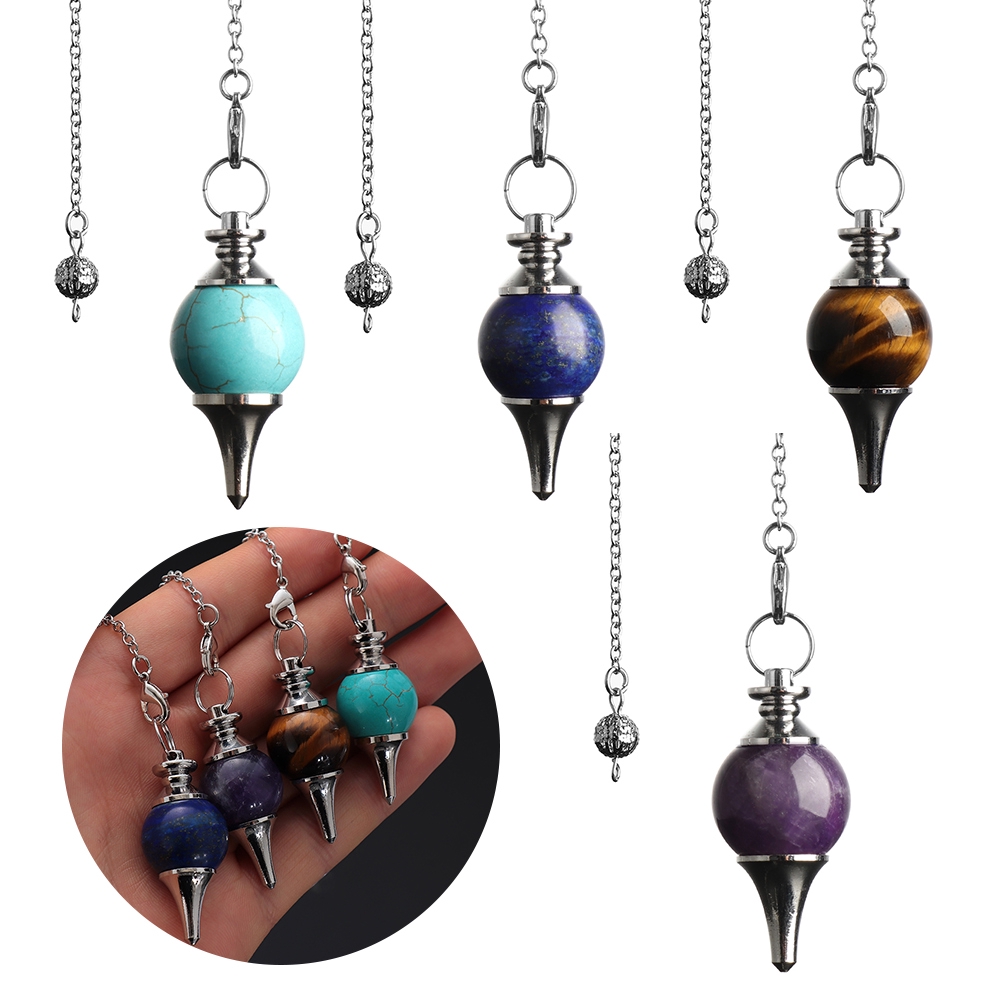 Dây chuyền mặt đá ngọc lam Onyx Reiki Pendulum