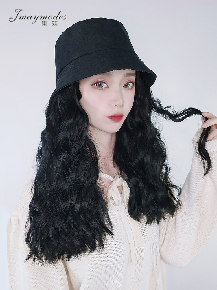 WOMEN'S short-sleeved curly hair long-sleek conical hair hats fall and winter Internet people famous Korean fashion style head fit cod free shipping in stock