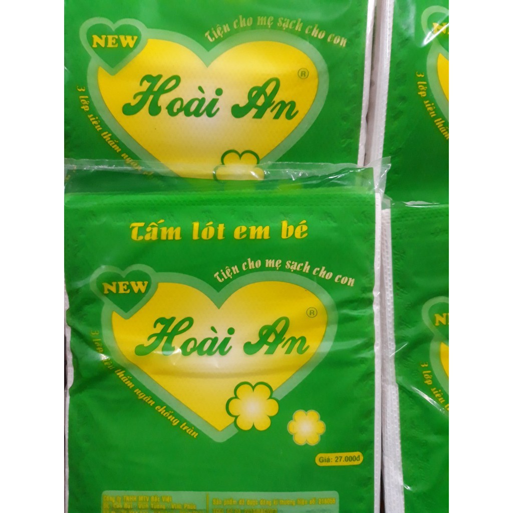 Tấm lót sơ sinh Hiền Trang Túi Tấm Lót Phân Xu Hoài An 3 Lớp Loại 1 Túi 28-30 Tờ