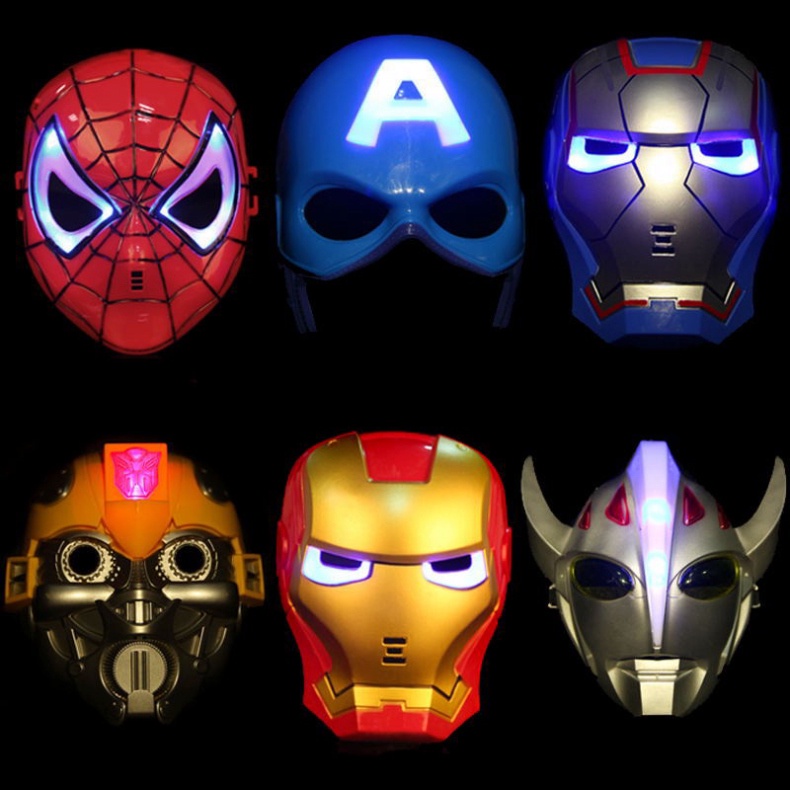 Mặt Nạ SIÊU NHÂN Phát Sáng Trong Avengers biệt đội siêu anh hùng Spider man, Captain America,Batman