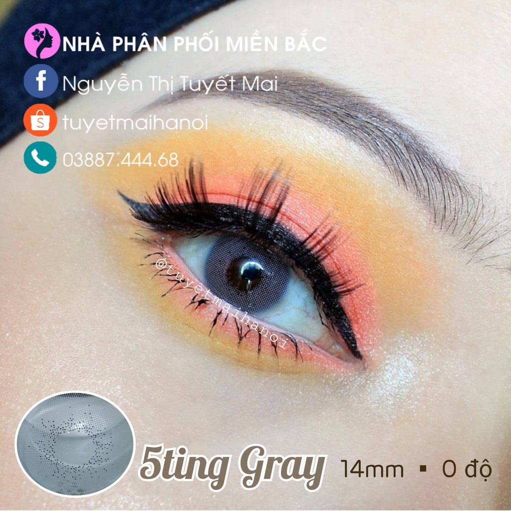 [Bán Giá Gốc] Lens Xám Tây 5ting Gray 14mm 0 Độ - Kính Áp Tròng Vassen Hàn Quốc