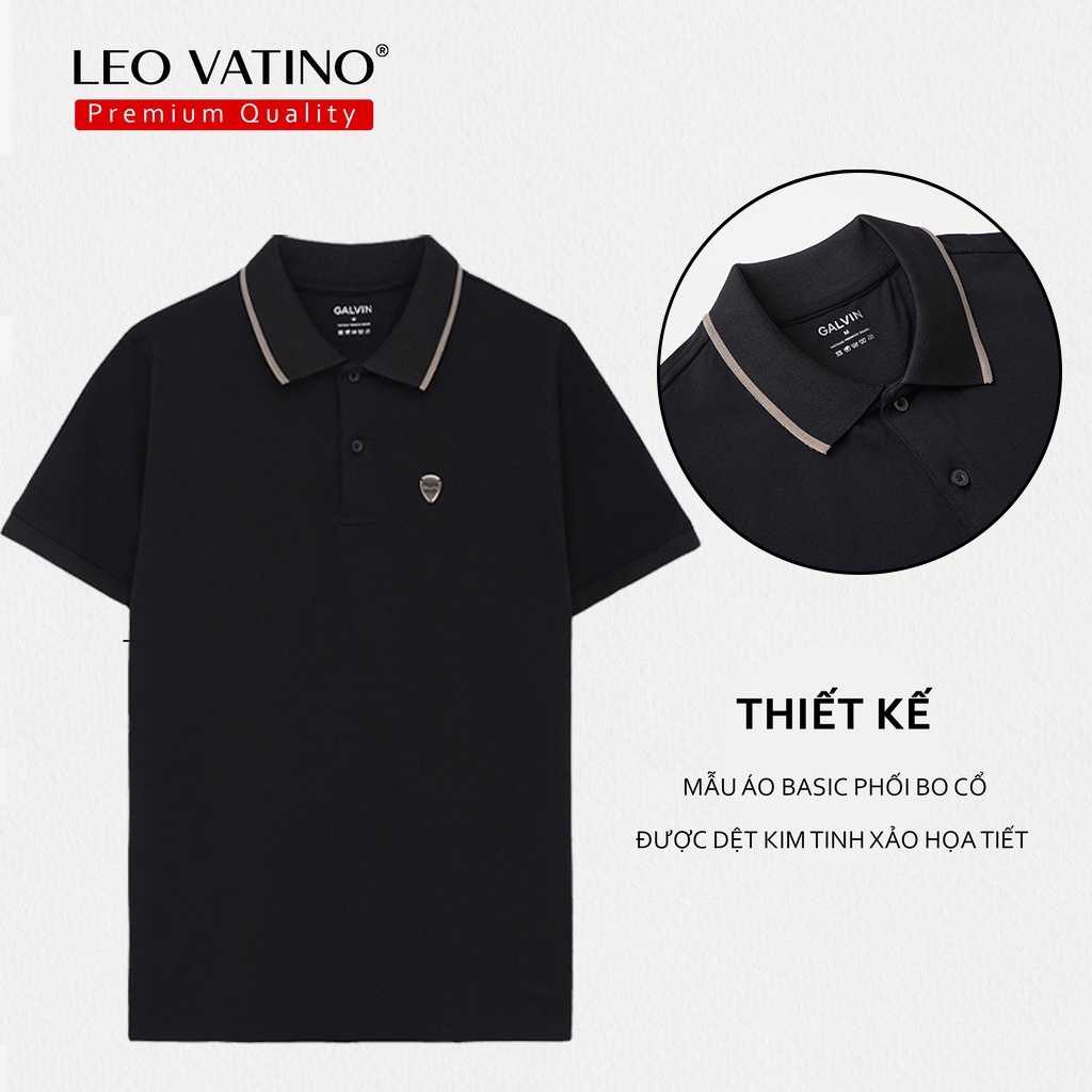 Áo polo nam Galvin Premium cao cấp 95% Cotton tag Hợp kim Aluminum PLGVPR05 - Leo Vatino