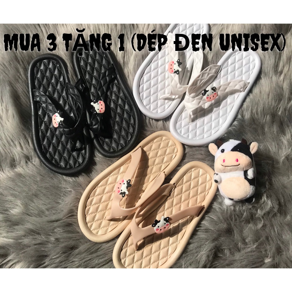 JY217 - Dép xỏ ngón hình bò sữa đáng yêu
