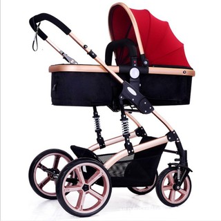 Xe nôi đẩy 2 chiều cho trẻ con, khung nhôm chống sốc chất liệu cao cấp