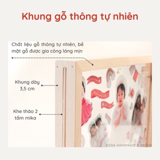 (Ảnh thật kèm Clip) Khung ảnh/Khung gỗ trong suốt