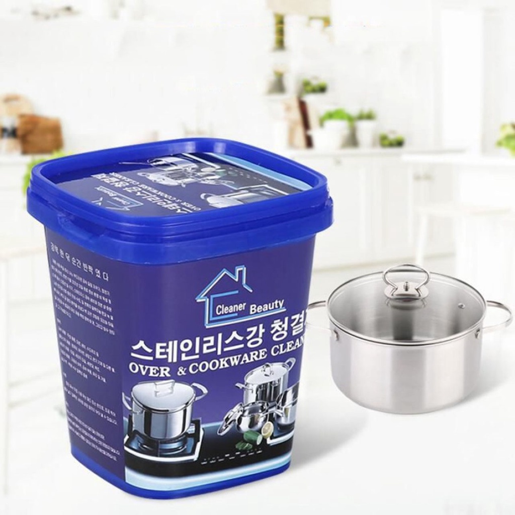 2 Hộp kem tẩy xoong nồi đa năng Hàn Quốc - Tẩy trắng xoong nồi, innox, nhà bếp - Trọng lượng 500gr ACCESS