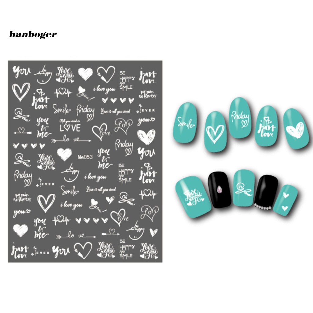 Miếng dán trang trí móng nghệ thuật họa tiết Valentine DIY