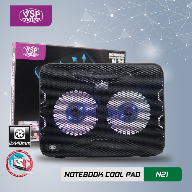 Đế tản nhiệt laptop Cooler chính hãng 2 quạt to 14cm