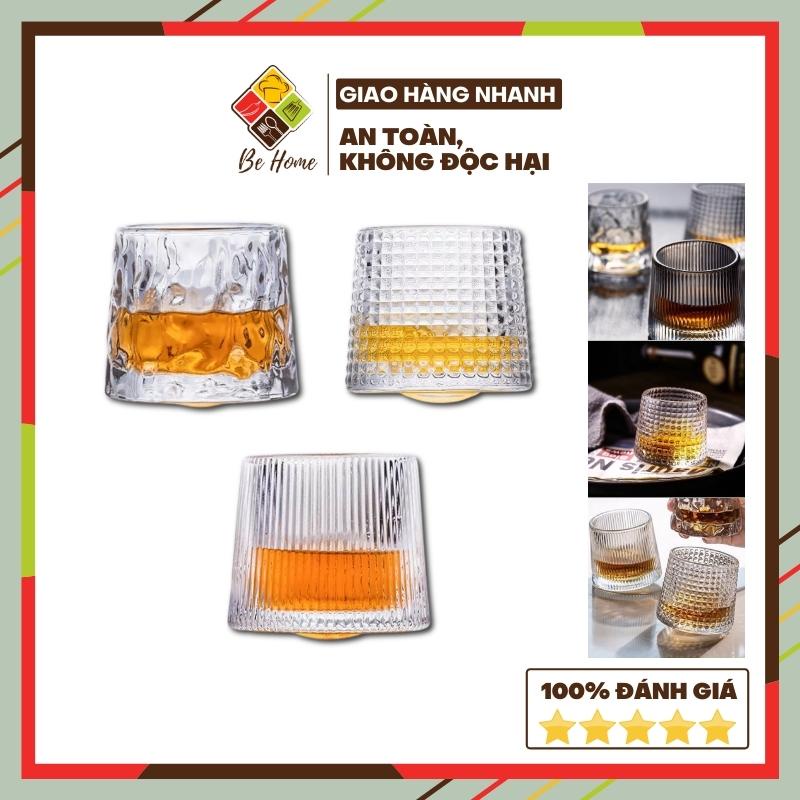 Ly thủy tinh cốc cao cấp đế lồi BEHOMEMALL ly rượu ngoại họa tiết hiện đại [Bộ 6 Cốc]