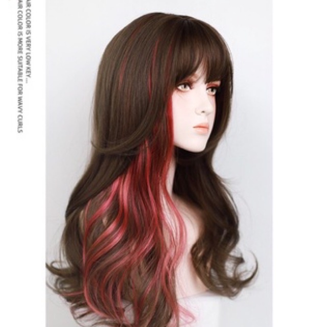 Kẹp high light tóc giả xoăn nhuộm Ombre nhiều màu Hàn Quốc