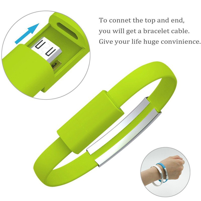 Dây cáp sạc Micro USB cho điện thoại iphone/android thiết kế dạng vòng tay độc đáo