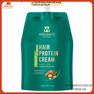 ✅(CHÍNH HÃNG)Hấp dầu phục hồi tóc hư tổn nặng Wellmate Hair Protein Cream 500ml