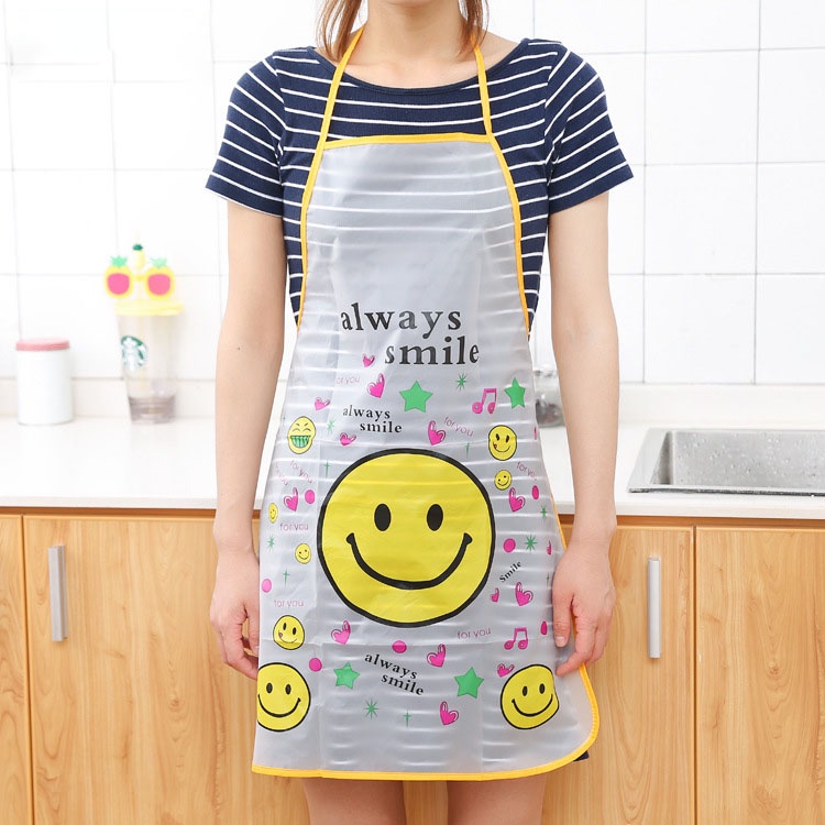 Tạp dề đứng bếp cute, Tạp dề chống thấm loại mỏng 50*70 cm niều hình dễ thương
