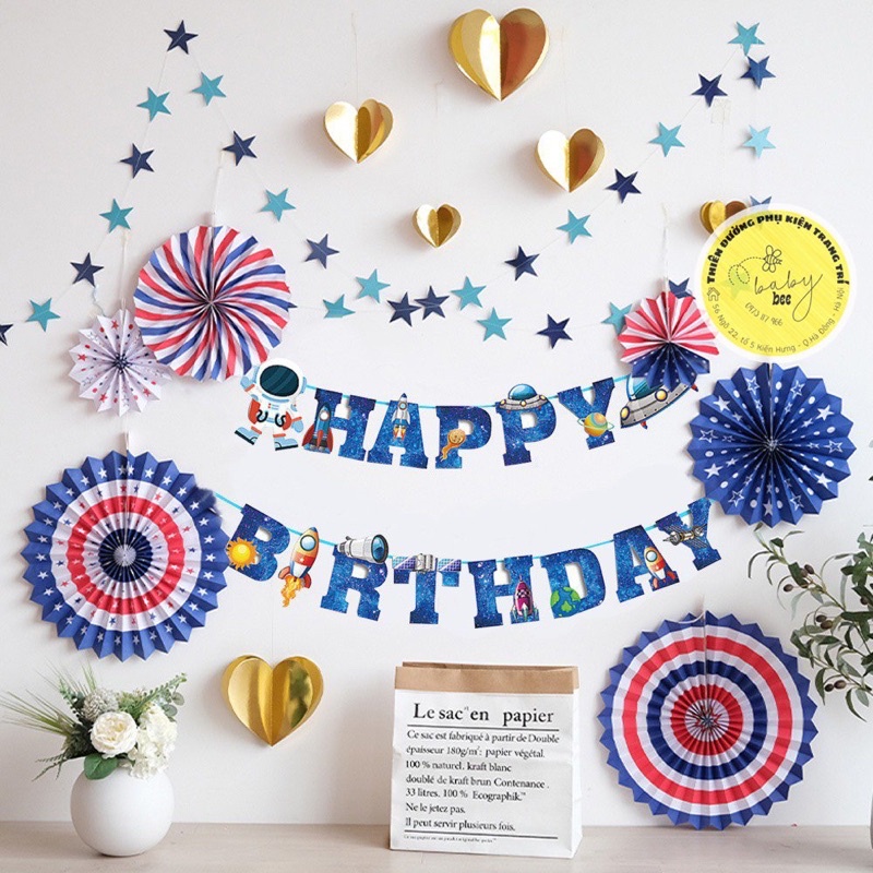 Dây Chữ Happy Birthday Sinh Nhật Chủ Đề Xe Công Trình Nhiều Mẫu