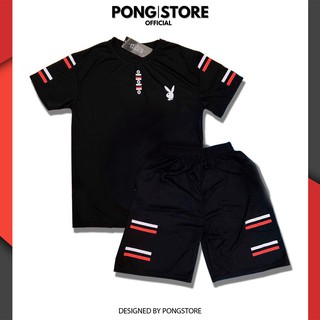 Đồ bộ thể thao nam mặc nhà phối sọc Playboi, set đồ nam hàn quốc thời trang bộ nam hè năng động