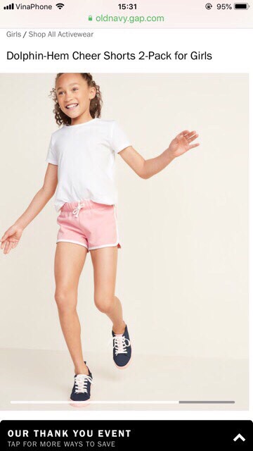 Quần short bé gái hiệu Old Navy