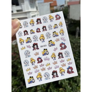 Sticker công chúa dán móng nghệ thuật