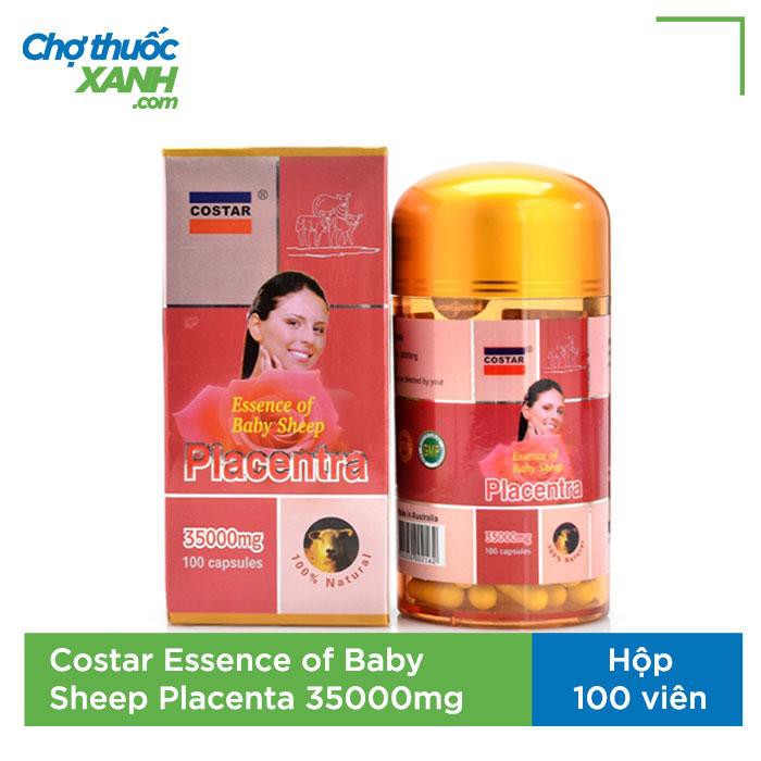 Nhau thai cừu Costar Placentra 35000mg làm đẹp da, chống lão hóa, Hộp 100 viên ( CÓ TEM CHỐNG HÀNG GIẢ)