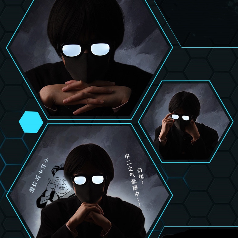 Mắt kính hóa trang thám tử Conan có đèn led sáng nhiều màu