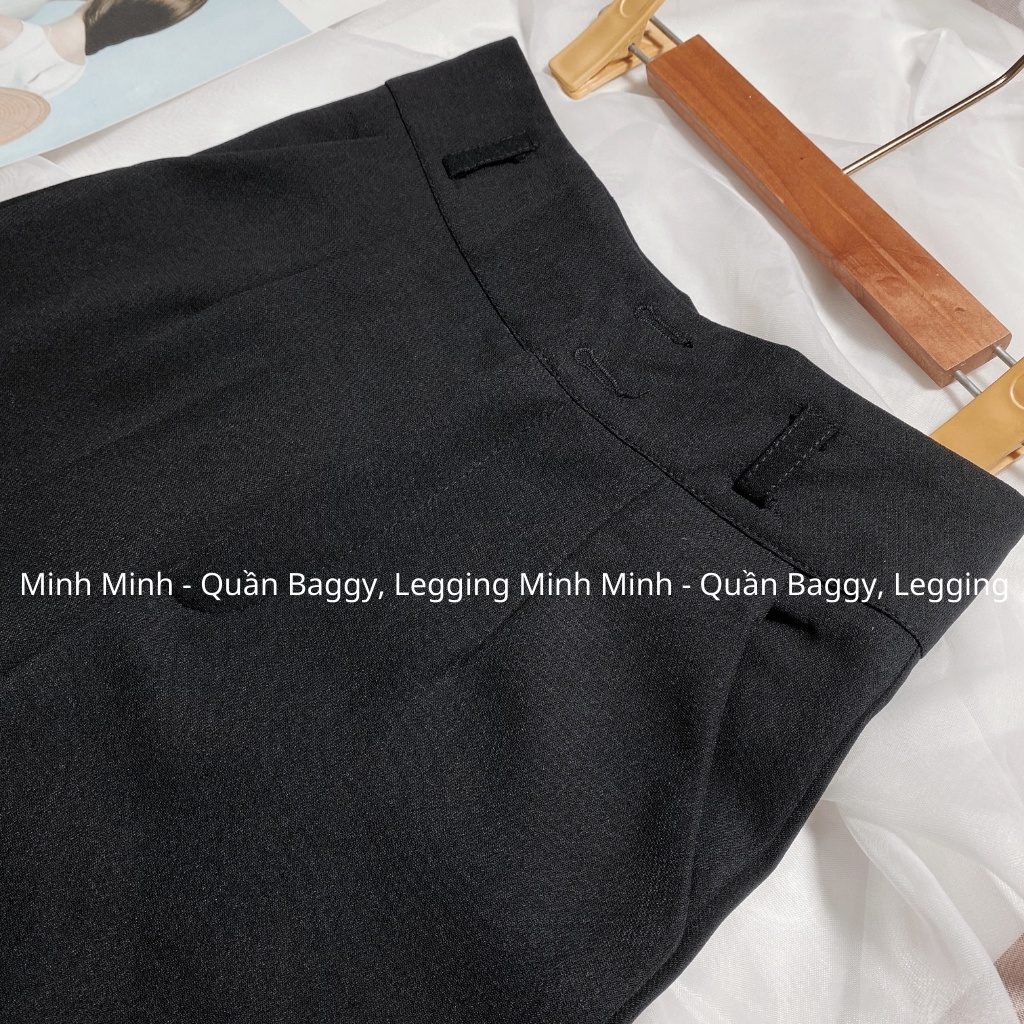 Quần Ống Rộng Liyan Lưng Cao 2 Khuy Vải Tuyết Mưa Dài 100cm Quần Ống Suông Nữ Quần Dài Tôn Dáng M218