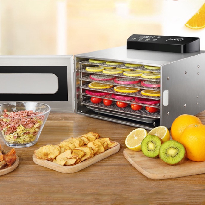 Máy sấy thực phẩm hoa quả, sấy khô thực phẩm 6 khay inox