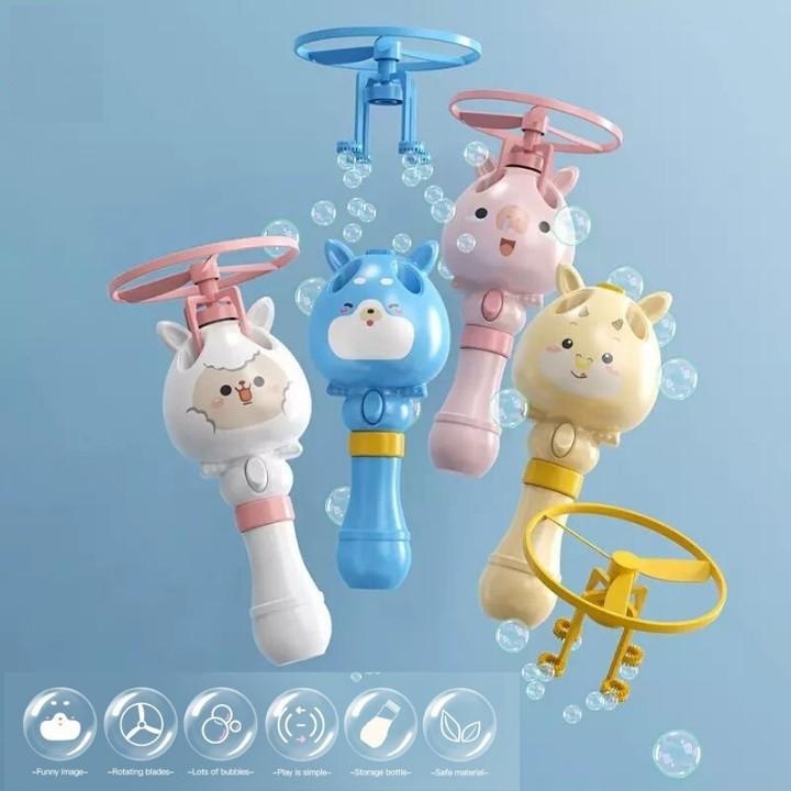 Đồ chơi chong chóng phun bong bóng xà phòng cầm tay kèm nước thổi bong bóng cho bé có thể bay trên không trung