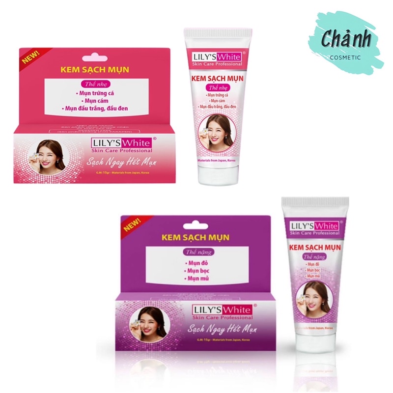 Kem Sạch Mụn LILY'S White 15g ( Mụn Trứng Cá - Mụn Cám - Mụn Bọc - Mụn Mủ )