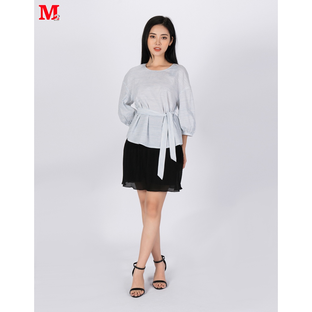 Áo sơ mi nữ tay bồng thắt đai eo SAW0619AO267 Thời trang M2