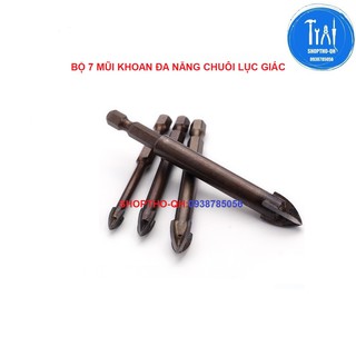 Mũi khoan 4 cạnh chuyên khoan gạch men, đá hoa cương,... chuôi lục giác 6.35mm(bản chất lượng).