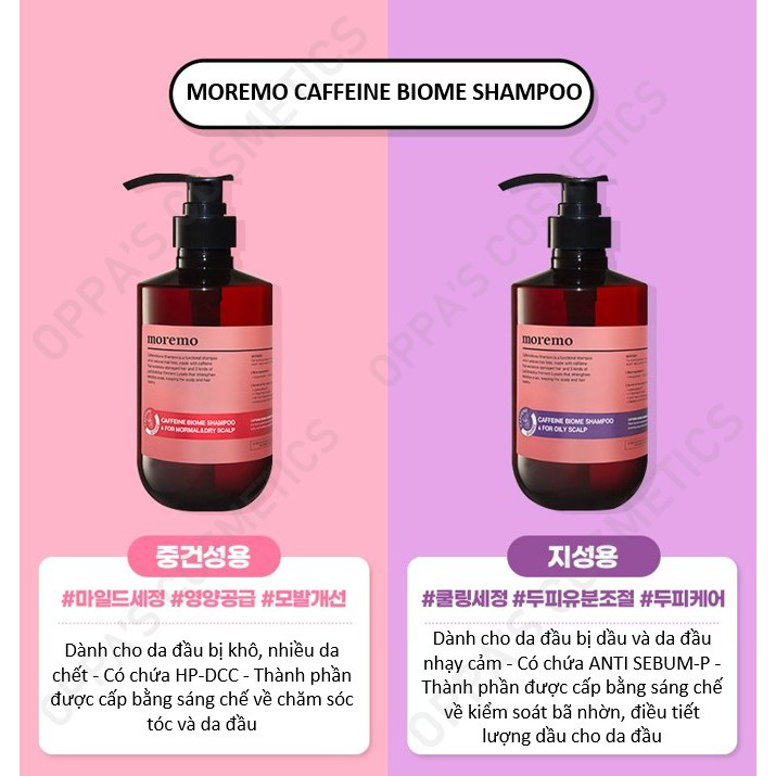 Dầu gội đầu MOREMO CAFFEINE BIOME SHAMPOO 500ml