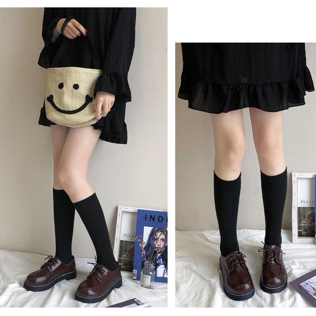 M56 Giày Ulzzang buộc dây da mềm phong cách Hàn Quốc thu đông