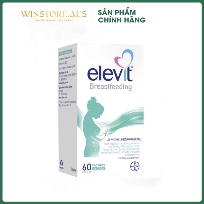 Viên Uống Elevit Breastfeeding – Elevit Sau Khi Sinh & Cho Con Bú Hộp 60 Viên Chính Hãng Úc
