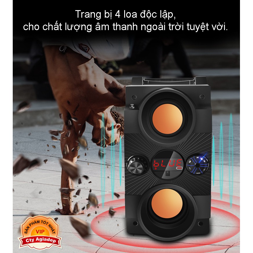 [Mã ELHACE giảm 4% đơn 300K] Loa kéo loại nhỏ + Micro hát karaoke hoặc MC bán hàng hội chợ